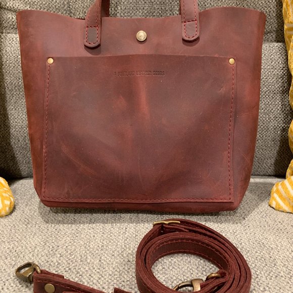 Portland Leather Goods Handbags - Portland Leather Goods Mini Crossbody Tote-Merlot